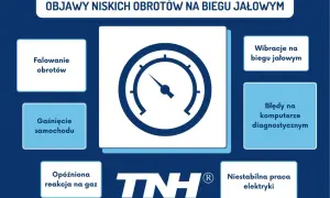 Objawy niskich obrotów na biegu jałowym: falowanie, gaśnięcie, opóźniona reakcja na gaz, wibracje, błędy diagnostyczne, niestabilna praca elektryki. Jak podnieść obroty na biegu jałowym?