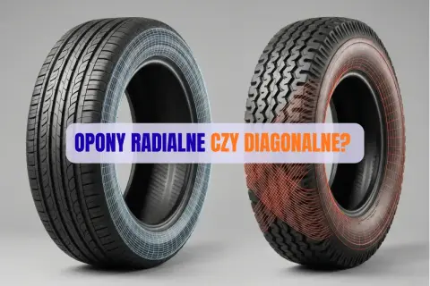 Dwa rodzaje opon: radialna z siatką i diagonalna z opasaniem, porównanie ich konstrukcji.