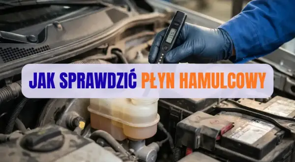 Mechanik sprawdza płyn hamulcowy, który może być żrący. Używa testera do oceny jego stanu.