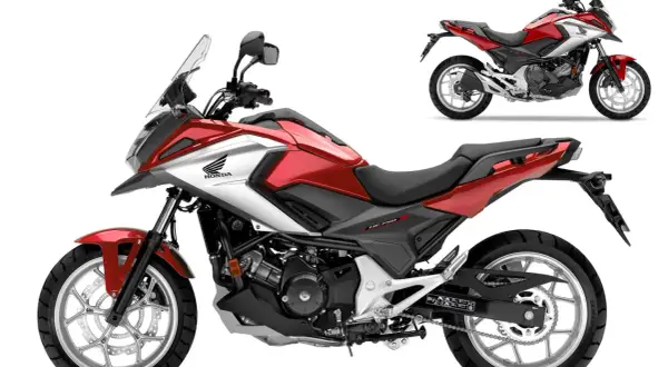Czerwono-srebrny motocykl Honda NC 750 X. Szczegółowe honda nc 750 dane techniczne dostępne w opisie.
