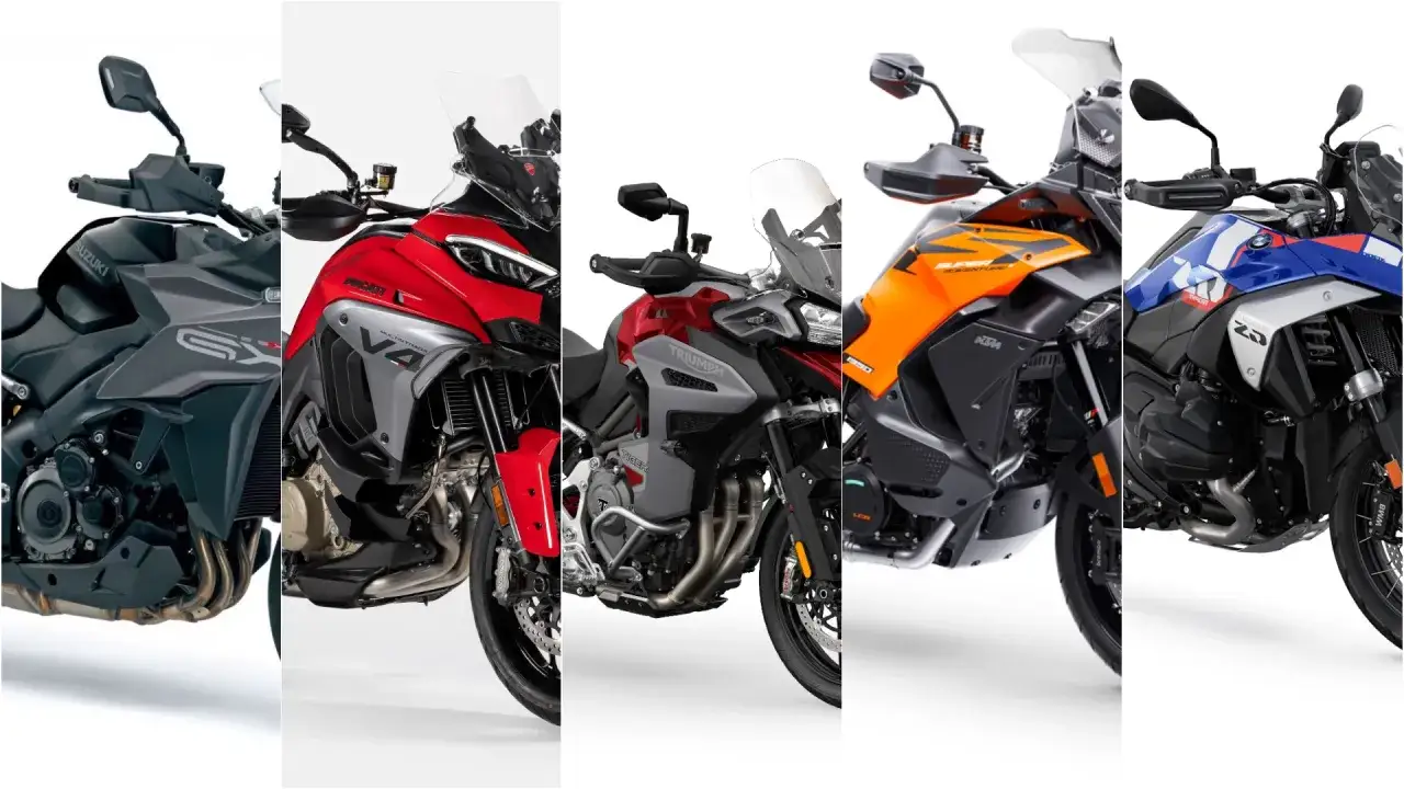 R&oacute;żne rodzaje motocykli: Suzuki, Ducati, Triumph, KTM i BMW.