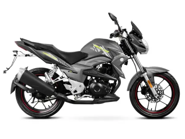 Szary motor Barton z żółtymi akcentami, idealny jako motor bez prawa jazdy dla początkujących.