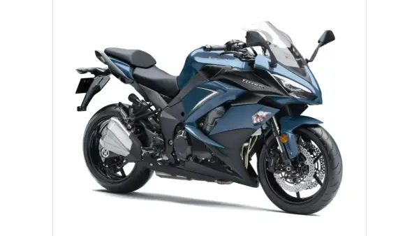 Niebieski motocykl sportowo-turystyczny Kawasaki Z1000SX. Zapoznaj się z jego danymi technicznymi.